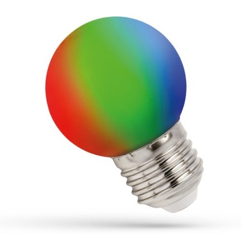 E27 1W RGB LED kogellamp - G45, 260 graden, kleurverandering, decoratieve lamp