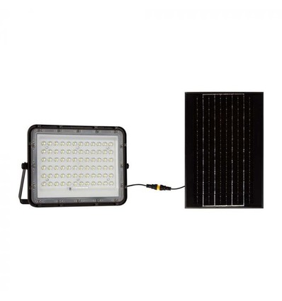 Projecteur LED Solaire 15W - IP65, noir, avec panneau solaire, télécommande, batterie intégrée