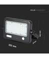 Projecteur LED Solaire 10W - IP65, noir, avec panneau solaire et détecteur