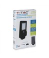 V-Tac 15W LED Zonnecel Straatlamp - Zwart, incl. zonnecel, sensor, IP65