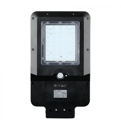 V-Tac 15W LED Zonnecel Straatlamp - Zwart, incl. zonnecel, sensor, IP65