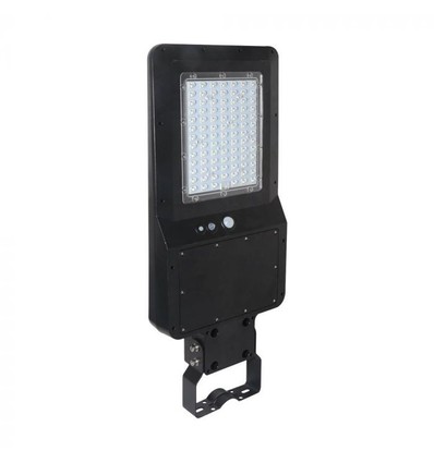 V-Tac Lampe de rue solaire LED 40W - Noir, avec panneau solaire, télécommande, capteur, IP65