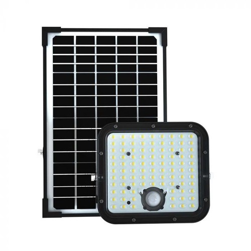 30W Solcelle projektør LED - IP65, Sort, inkl. solcelle, fjernbetjening, indbygget batteri