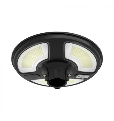 V-Tac Lampe de jardin solaire LED 7,5W - Noir, Ø42 cm, panneau solaire, capteur, IP65