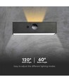 Applique solaire LED 3W - IP65, noir, détecteur