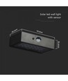 Applique solaire LED 3W - IP65, noir, détecteur