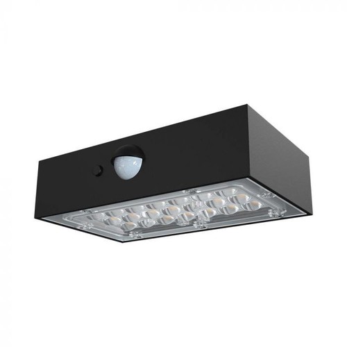 3W Solcelle væglampe LED - IP65, sort, sensor