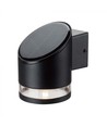 1W Vegglampe LED - IP54, rund, sort, solcelle