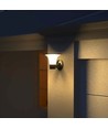 15W Solcelle vegglampe LED - IP65, sort, sensor
