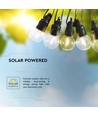Guirlande lumineuse solaire V-Tac avec 10 ampoules 0,5W - 12 mètres, télécommande, IP44, source lumineuse incluse