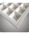 60x60 LED-panel Gitter, 36W - 110lm/w, UGR16, RA90, Philips-driver, flicker free, hvit kant