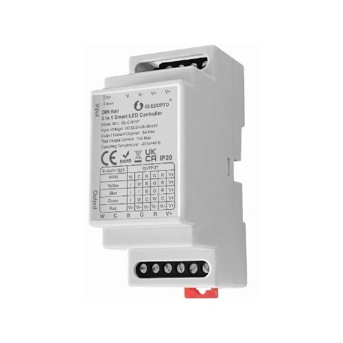 GledoptoPro contrôleur 5 en 1 pour rail DIN - compatible Hue, RVB+CCT