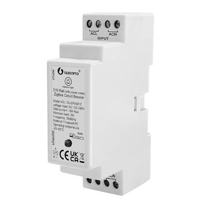 Relais ZigBee Gledopto - Rail DIN, Zigbee 3.0, 16A