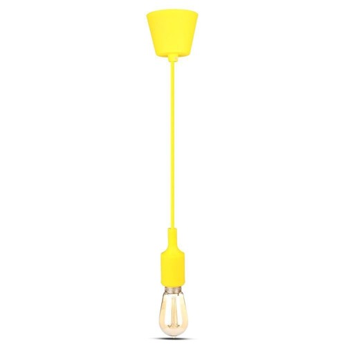 Suspension en silicone V-Tac avec câble textile - Jaune, E27