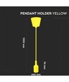 V-Tac silikon pendellampe med stoff kabel - Gul, E27