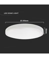 Plafonnier LED 24W - Ø29,5cm, hauteur : 5,5cm, bord blanc