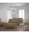 Lustre dimmable 92W avec 3 anneaux - Ø60cm, blanc chaud, lumière douce