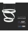 Lustre dimmable 92W avec 3 anneaux - Ø60cm, blanc chaud, lumière douce
