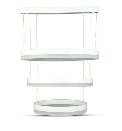 92W dimbar lysekrone med 3 ringer - Ø60cm, varm hvit, mykt lys