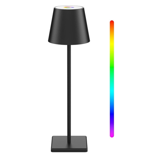 Lampe de table LED rechargeable intérieur/extérieur - RGB+CCT, tactile dimmable, IP54 extérieur