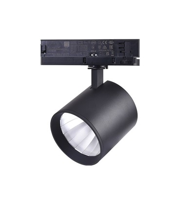 Projecteur sur rail triphasé 30W RA90 - 175 lm/W, 38 degrés, Noir