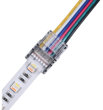 LED-strip connector voor losse draden - 12mm, RGB+CCT, IP20, 5V-24V