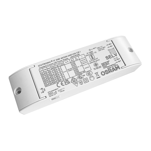Driver LED Osram 44W / 600-1050mA dimmable 1-10V pour dalle LED - 23-42V, avec interface de signal 1-10V