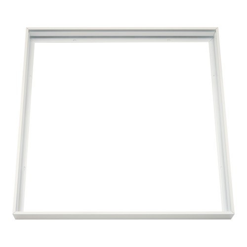 Cadre pour panneau LED 60x60 - Kit de montage rapide, coins en plastique, bord blanc, hauteur 65 mm