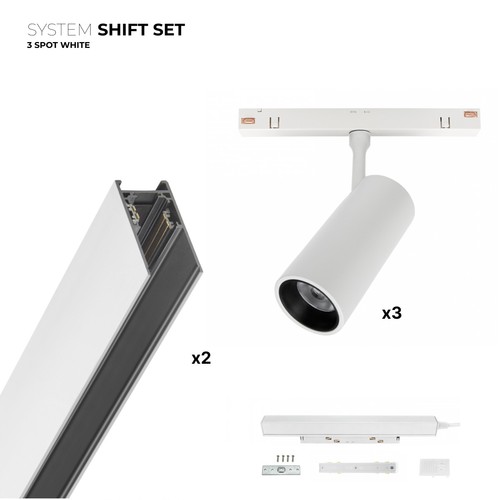 3x SHIFT spotset - 2 meter compleet + spots, Wit