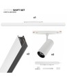 SHIFT 2x spot + lysskinne-sett - 2 meter komplett + spotter og grunnbelysning, Hvit
