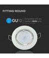 Kit Downlight MR16 ou GU10 - Sans source lumineuse, blanc, perçage : Ø7,4 cm, dimensions : Ø8,2 cm