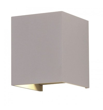5W LED vägglampa - IP65 utomhus, fyrkantig, grå, justerbar spridning, inkl. ljuskälla