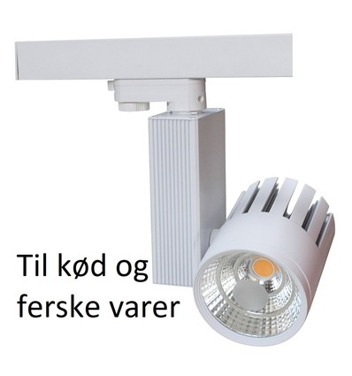 30W 3-faset skinnespot - 2700lm, Til kjøtt