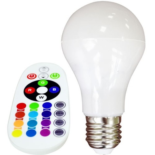 Ampoule LED E27 6W - Avec télécommande RF, RGB