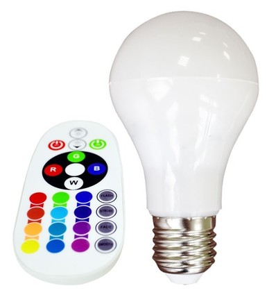 Ampoule LED E27 6W - Avec télécommande RF, RGB