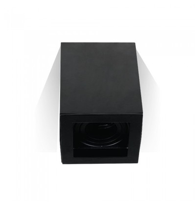 GU10 Taklampe - IP20, firkantet, sort, uten lyskilde