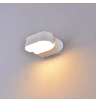 6W LED witte wandlamp - IP65 buiten, Ovaal, 350 graden draaibaar, incl. lichtbron