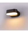 6W LED vegglampe - IP65 utendørs, oval, roterbar 350 grader, sort, inkl. lyskilde
