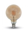 Ampoule globe LED E27 6W - Filament carbone, Ø12,5 cm, Blanc extra chaud, 2200K