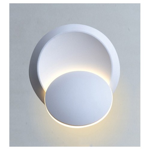 5W LED hvit vegglampe - IP20 innendørs, rund, roterbar, inkl. lyskilde