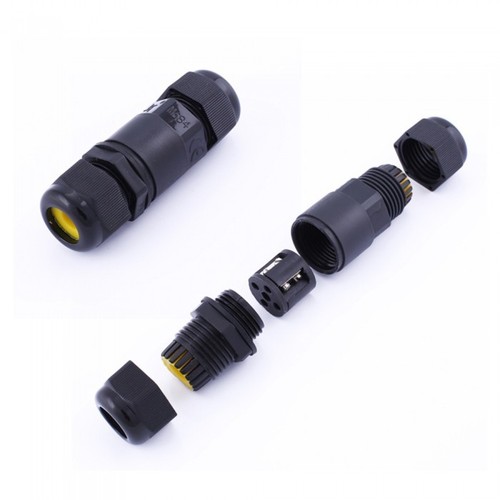 Boîte de connexion ronde noire V-Tac - Pour le raccordement des câbles, étanche IP68