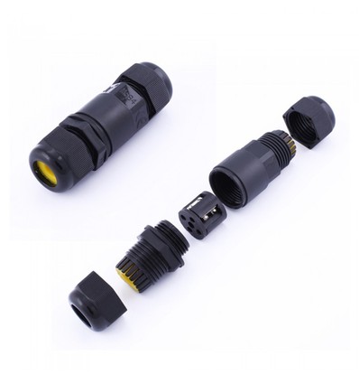 Boîte de connexion ronde noire V-Tac - Pour le raccordement des câbles, étanche IP68