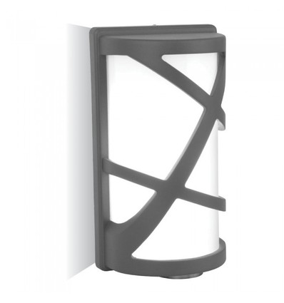E27 Vägglampa - IP54 utomhus, grå, utan ljuskälla