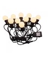 Guirlande lumineuse LED 5m avec 10 ampoules - Blanc chaud, IP44, 230V, ampoules 0,5W