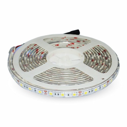 Ruban LED 5m 11W/m étanche aux éclaboussures - 12V DC, IP65, 60 LED par mètre