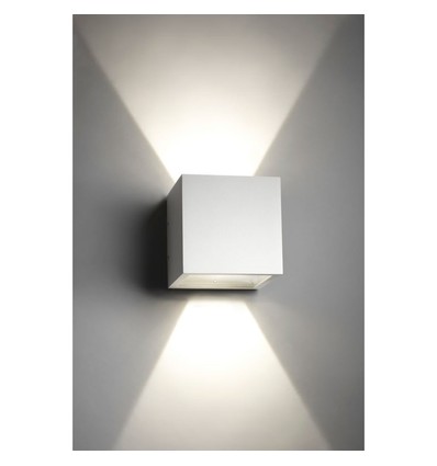 Applique murale LED 5W - IP65 extérieur, blanc, carré, angle de diffusion réglable, source lumineuse incluse