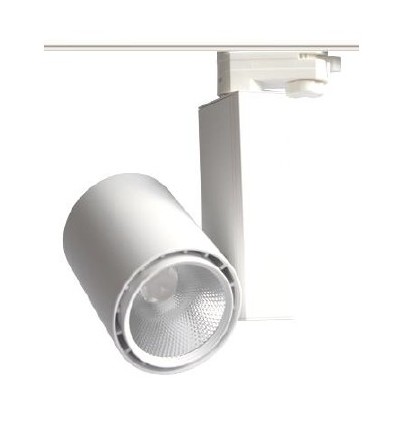 Spot sur rail monophasé 30W - 60 degrés, 3000K, puce LED Citizen, 1F2W
