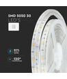 5m 4,8W/m stänksäker LED-strip - IP65, 30 LED per meter