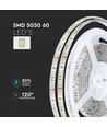 Ruban LED 5m 11W/m étanche aux éclaboussures - 12V DC, IP65, 60 LED par mètre
