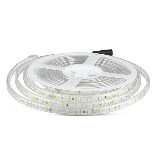 5m 9W/m spatwaterdichte LED-strip - 24V DC, IP65, 60 LED's per meter